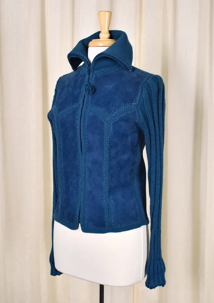 1970s Vintage Blue Patchwork Jacket