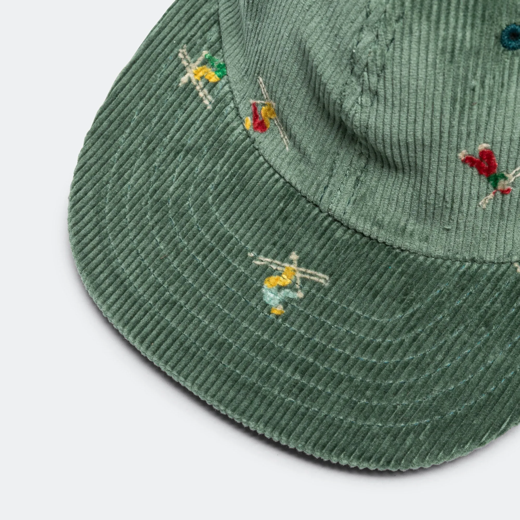 6 Panel Skier Print Cap - Green