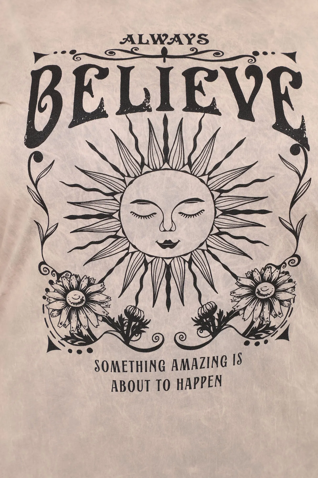 Always Believe Washed Top - Taupe