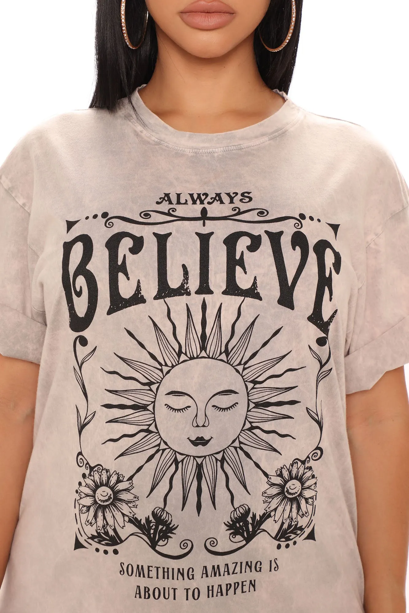 Always Believe Washed Top - Taupe