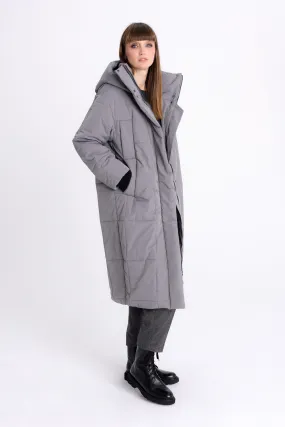 ANTHRACITE PADDED COAT WITH HOOD