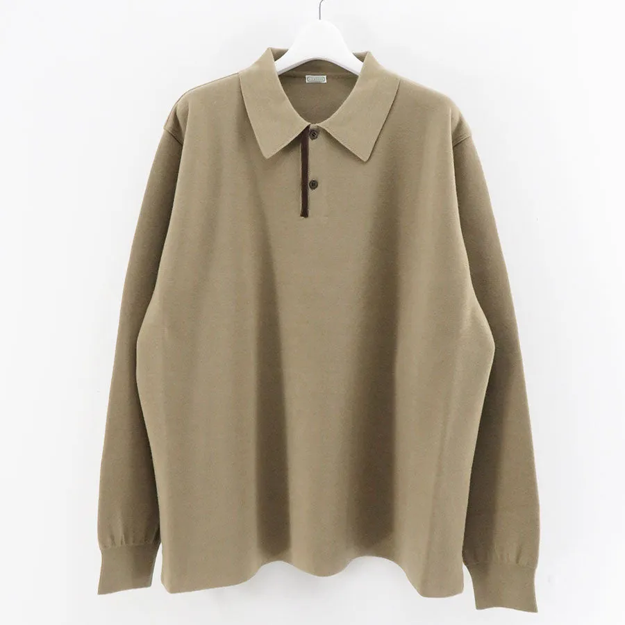 【A.PRESSE/アプレッセ】<br>Cashmere Knit L/S Polo Shirt <br>23SAP-03-08H