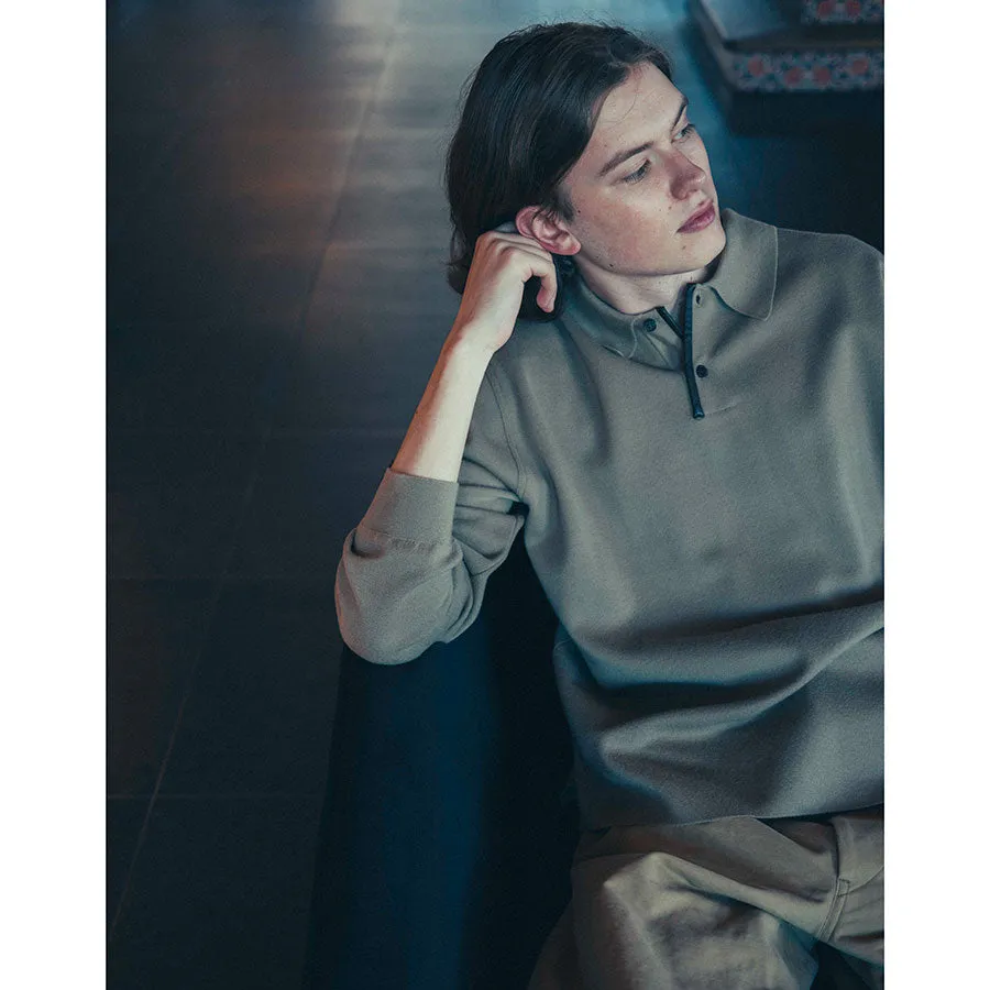 【A.PRESSE/アプレッセ】<br>Cashmere Knit L/S Polo Shirt <br>23SAP-03-08H