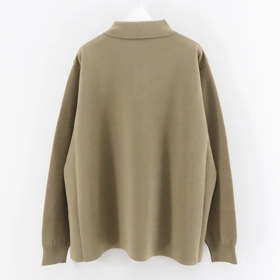 【A.PRESSE/アプレッセ】<br>Cashmere Knit L/S Polo Shirt <br>23SAP-03-08H