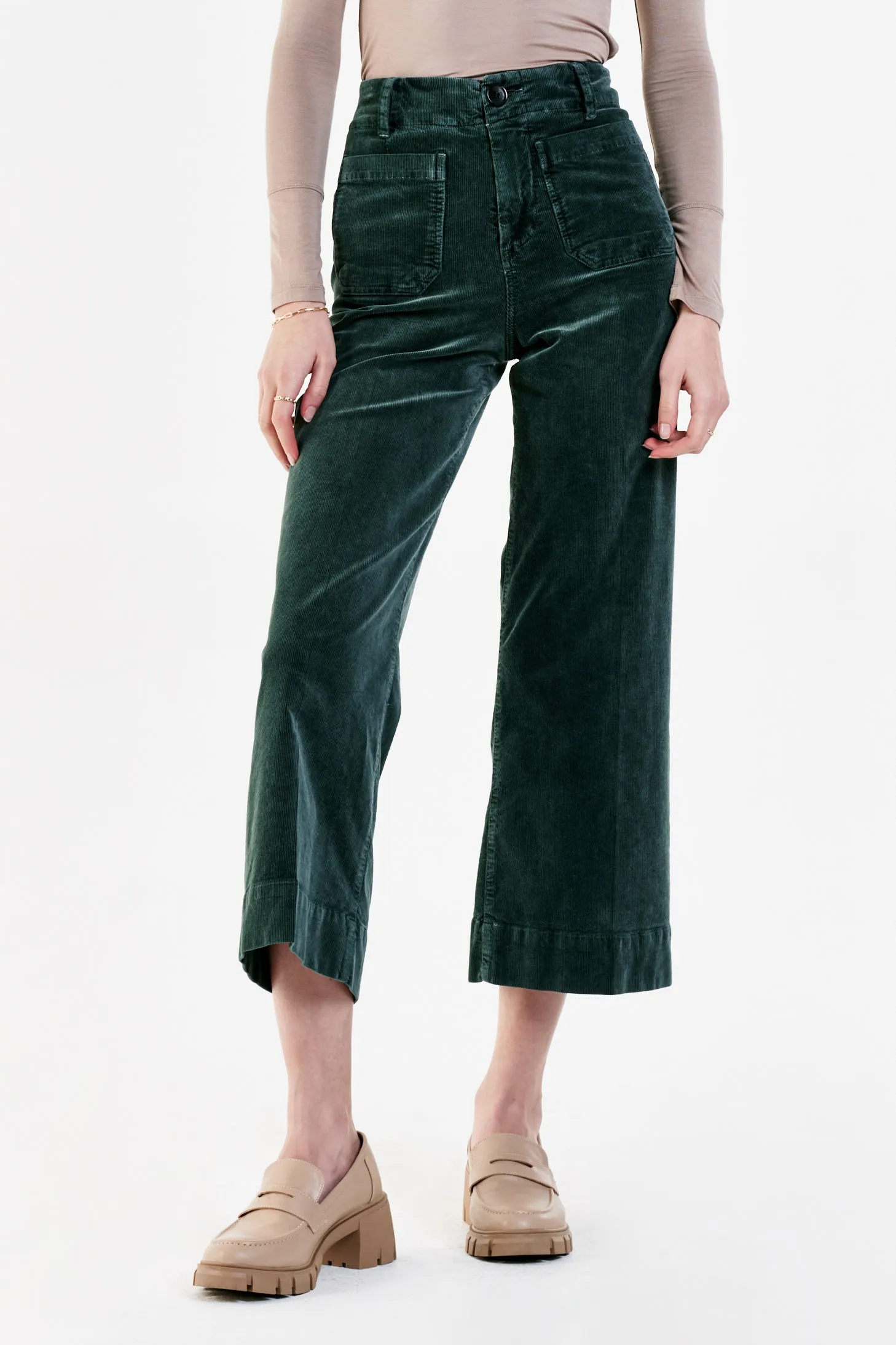 AUDREY SUPER HIGH RISE CROPPED WIDE LEG PANTS PONDEROSA PINE