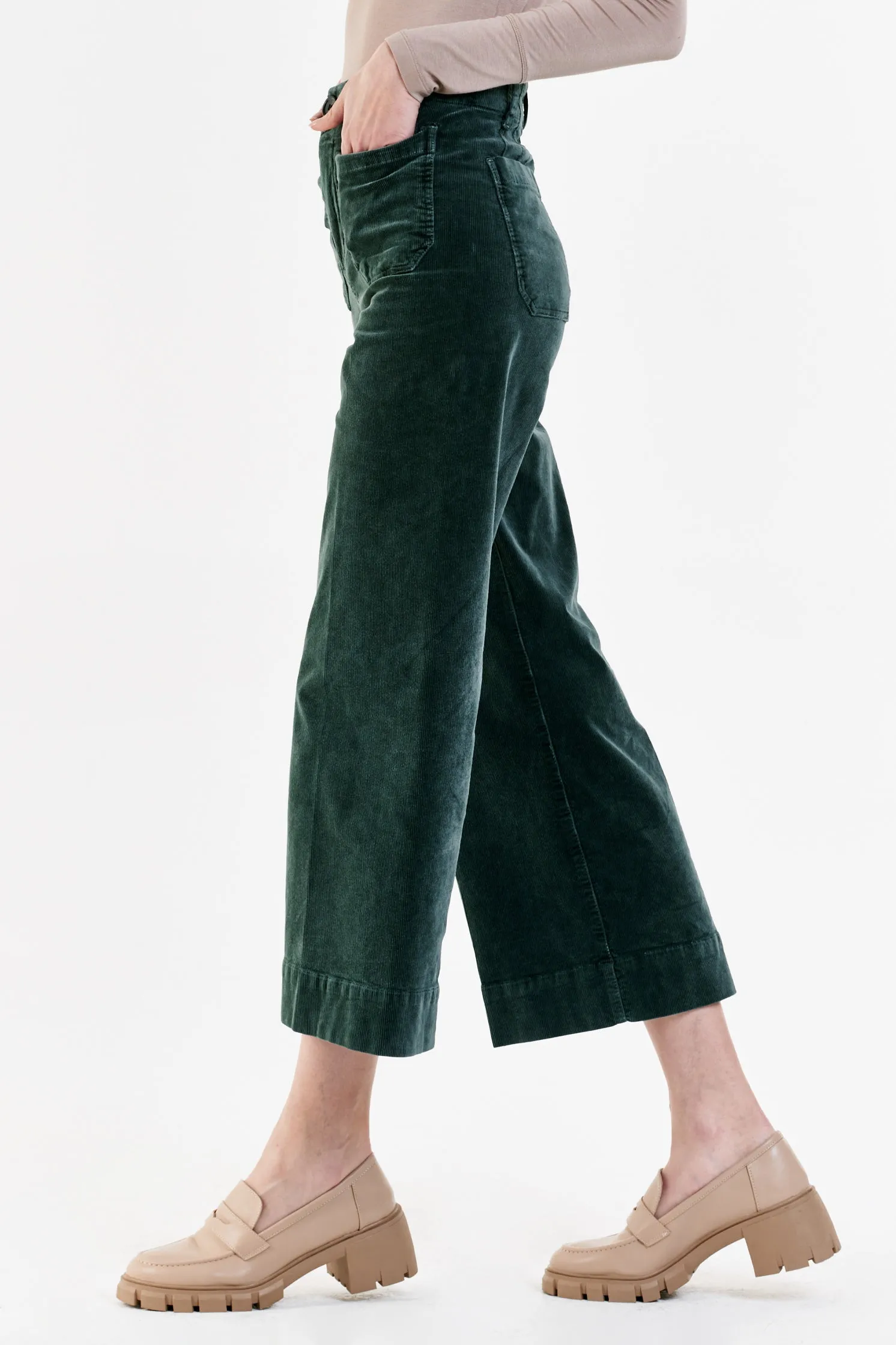 AUDREY SUPER HIGH RISE CROPPED WIDE LEG PANTS PONDEROSA PINE