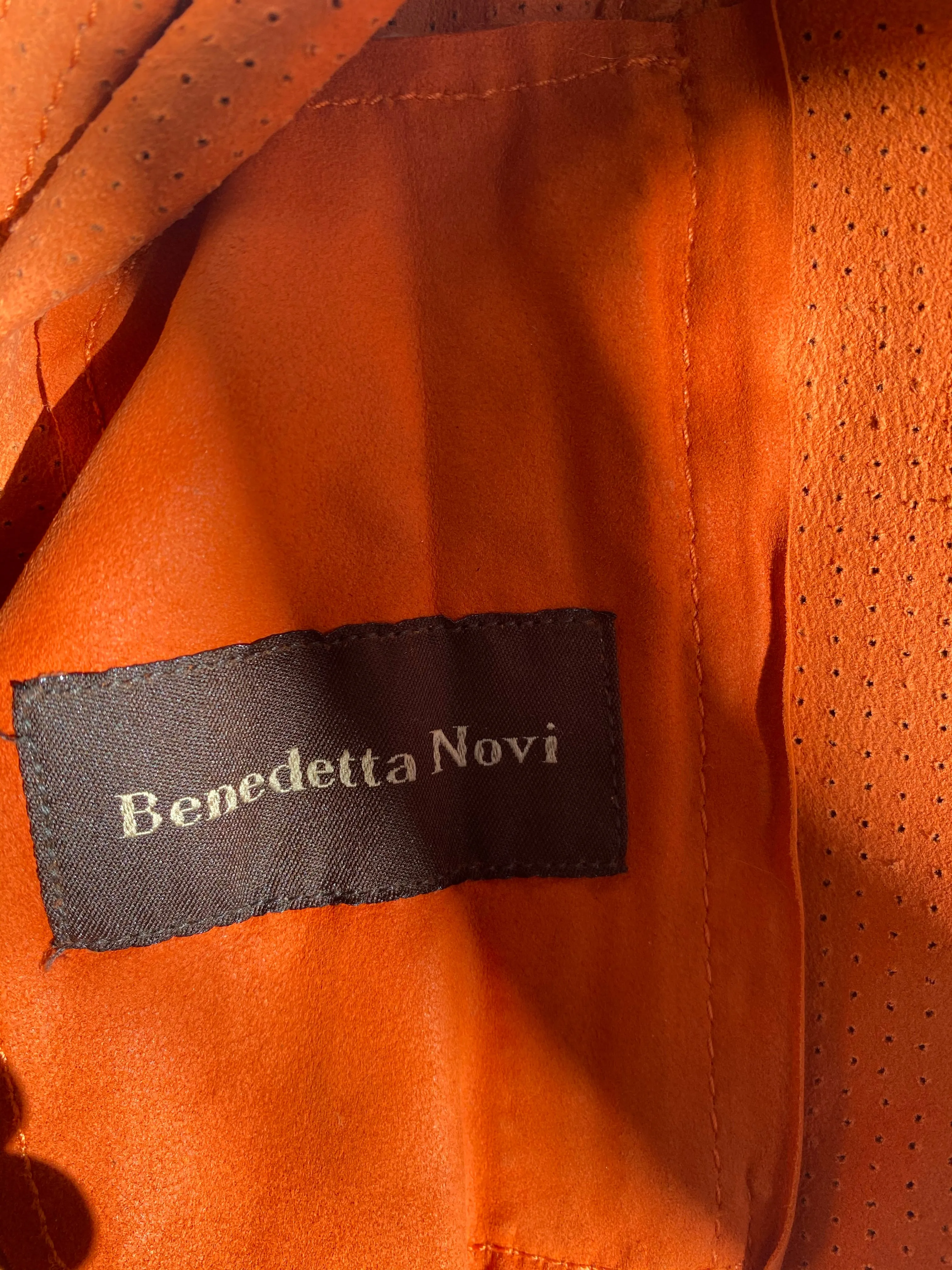 Benedetta Novi Leather Suede Cropped Jacket