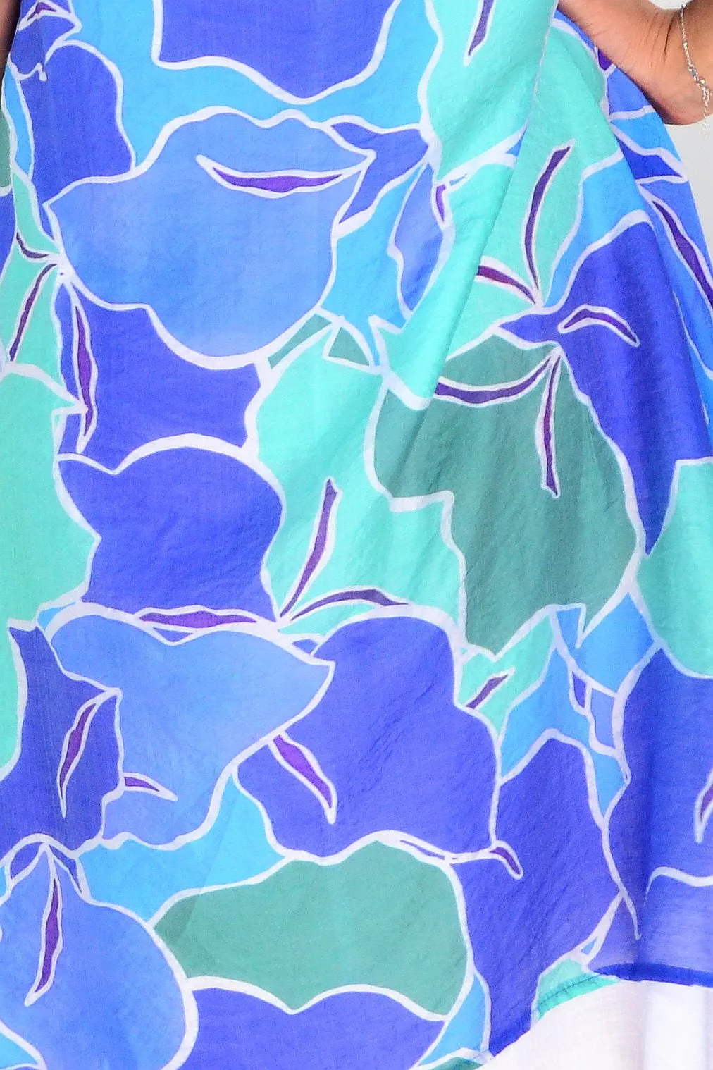 Blue Green Summer Tunic Dress
