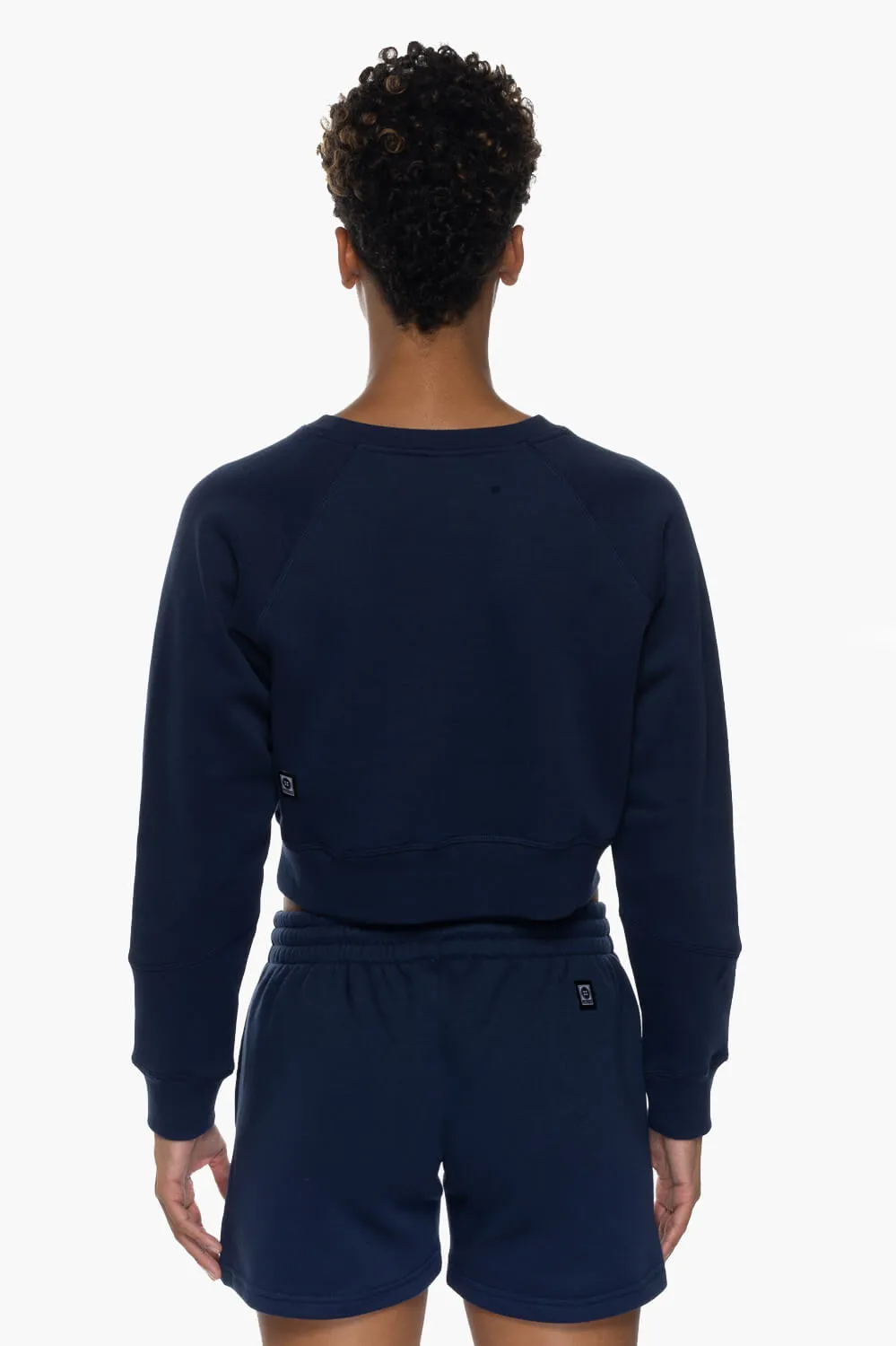 Brynn Cropped Fleece Crewneck - Shadow