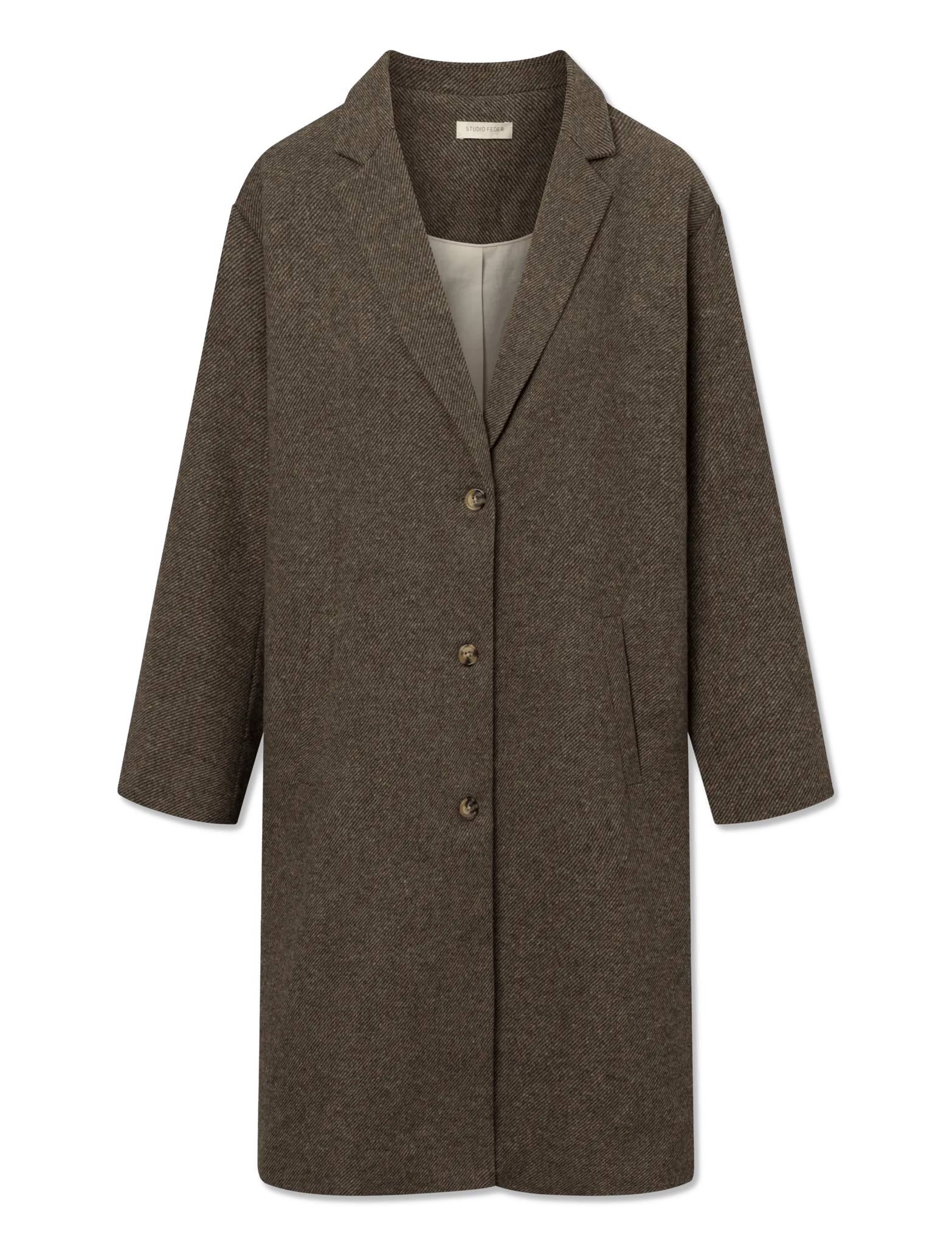 Carmina Coat - BROWN HERRINGBONE