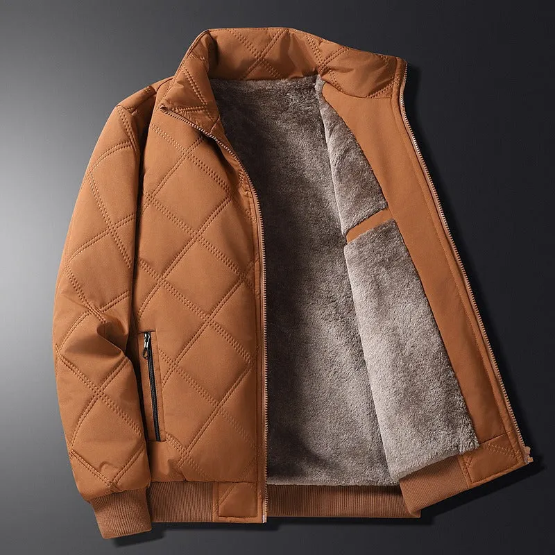 Casual Stand Collar Fleece Lined Male Jacket (4 colors)