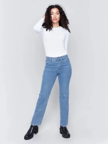 Charlie B C5564-588B Denim Corduroy Straight Leg Pants