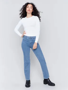 Charlie B C5564-588B Denim Corduroy Straight Leg Pants