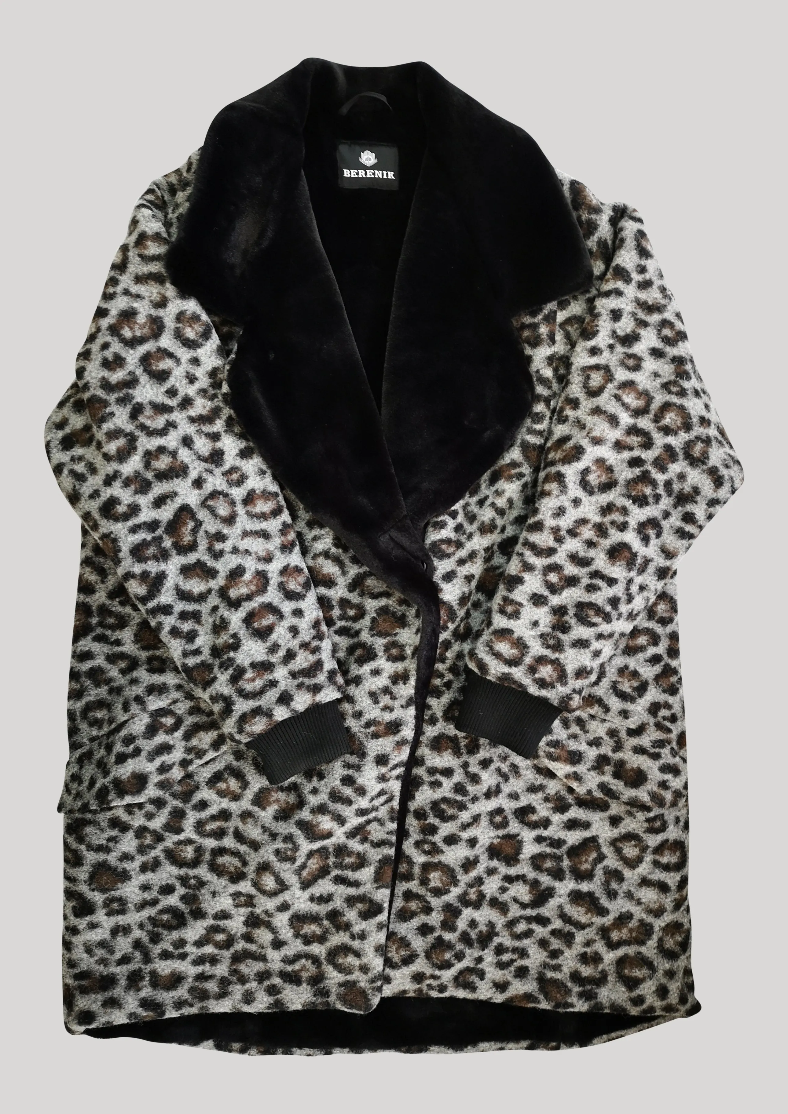 COAT FUR LINING - WOOL COATING animal print