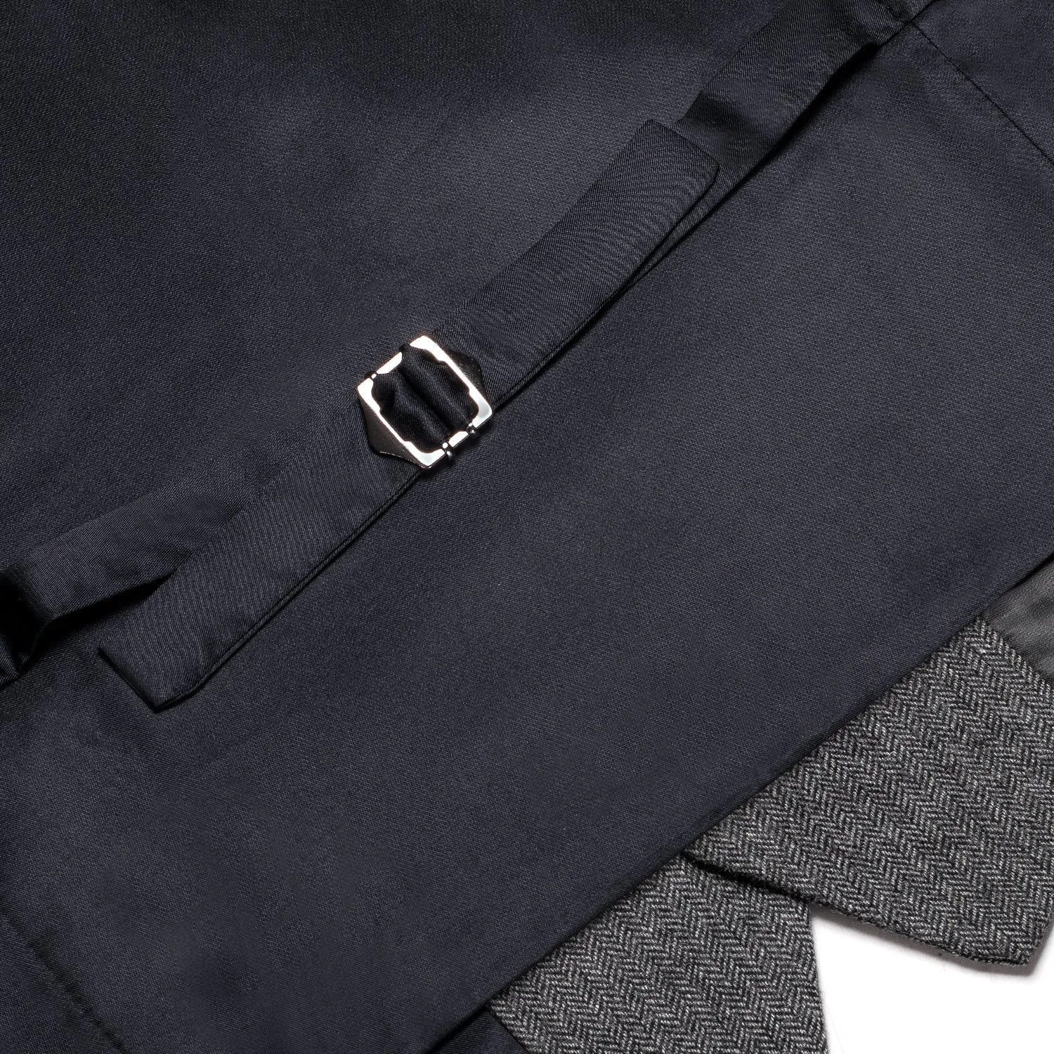 Dark Grey Solid Wool Splicing Jacquard Men's Vest