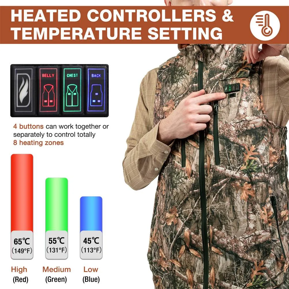 DUKUSEEK Heated Hunting Vest with Battery Pack Size Adjustable for Hunting Hiking Outdoors