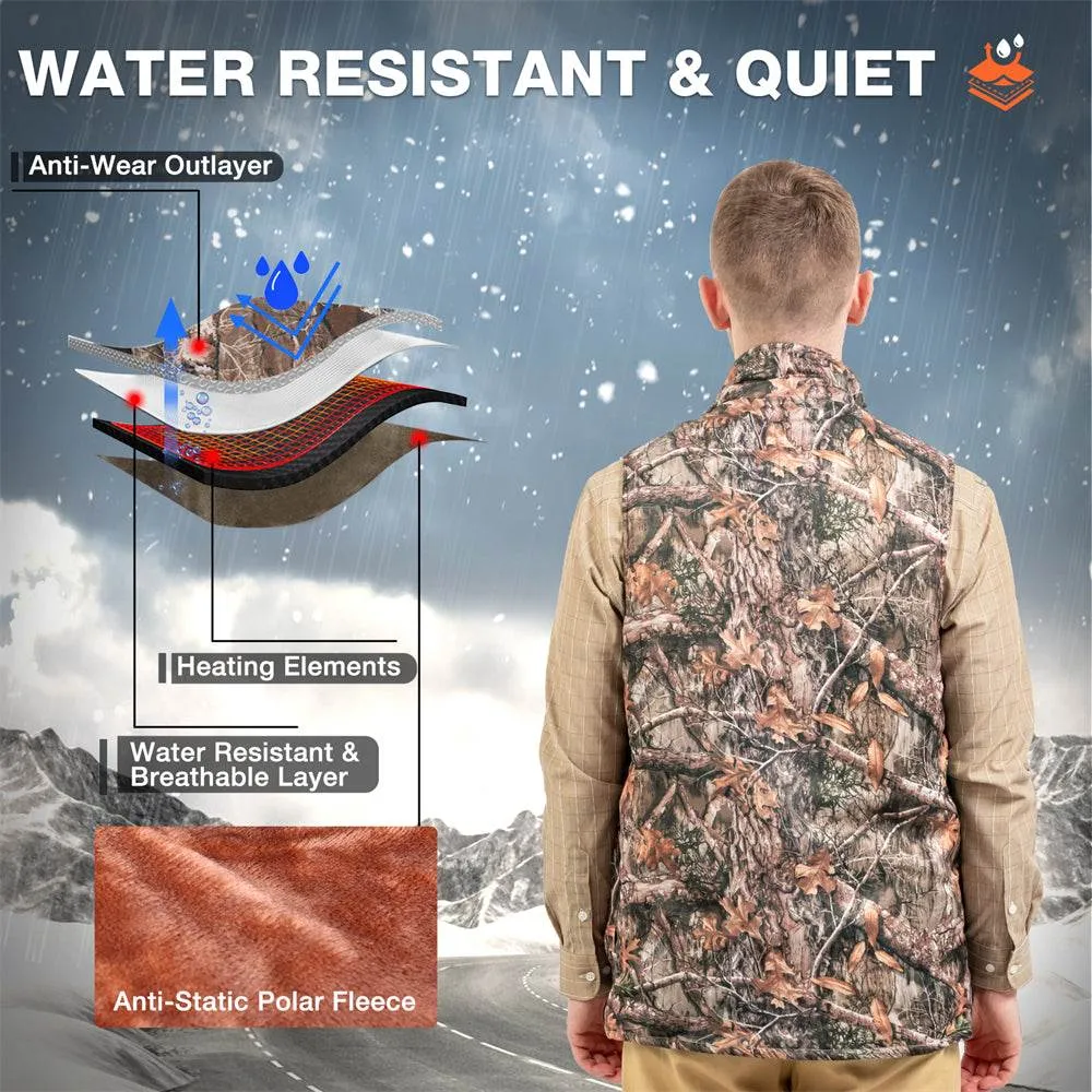 DUKUSEEK Heated Hunting Vest with Battery Pack Size Adjustable for Hunting Hiking Outdoors