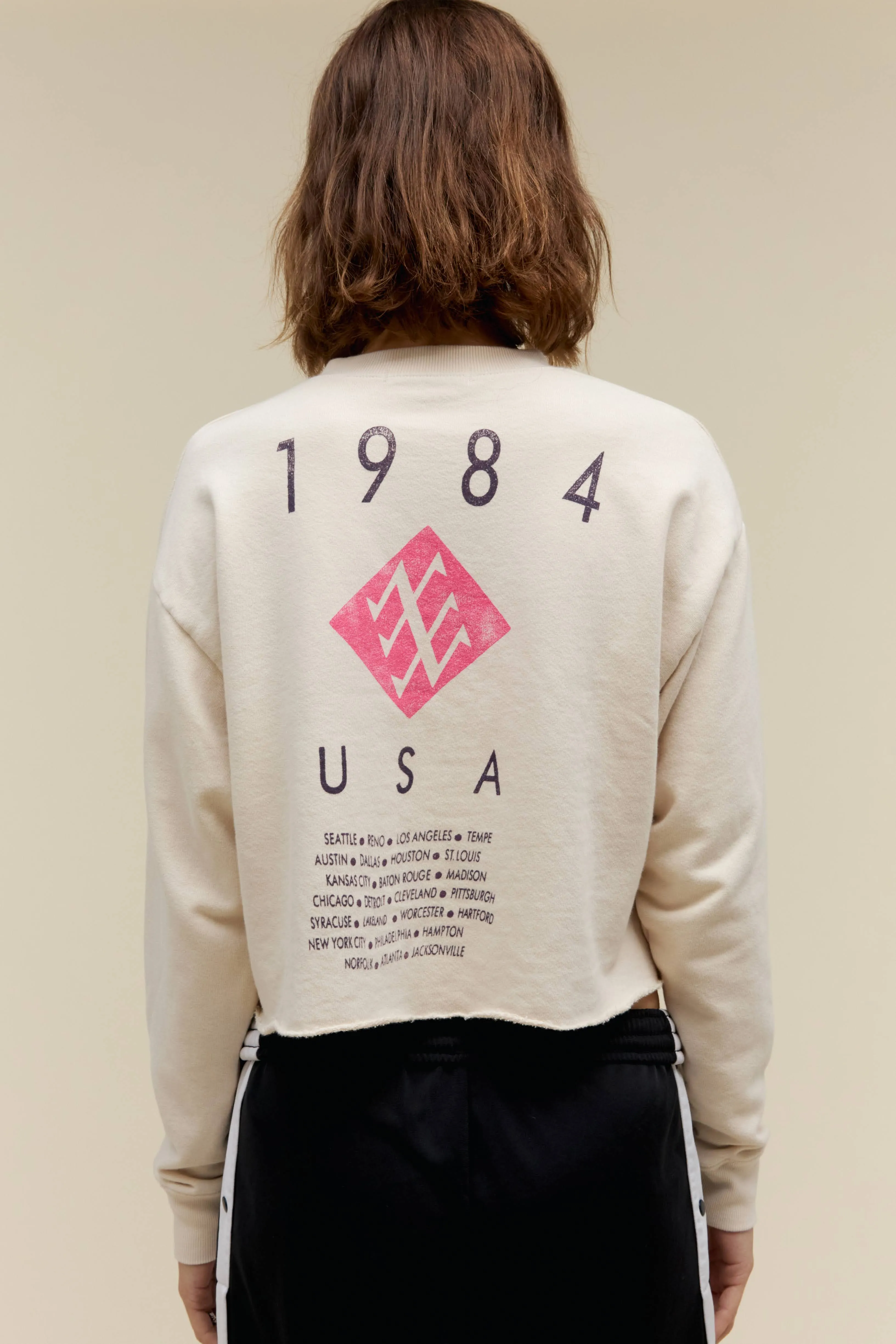 Duran Duran USA Tour 1984 Cropped Crew Sweatshirt