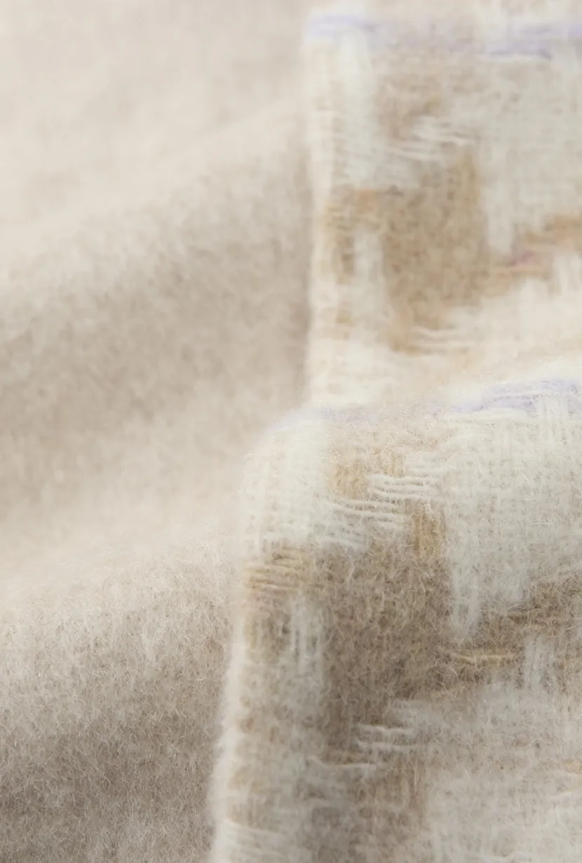 Edie Reversible Wool Coat - Plaid & Ivory