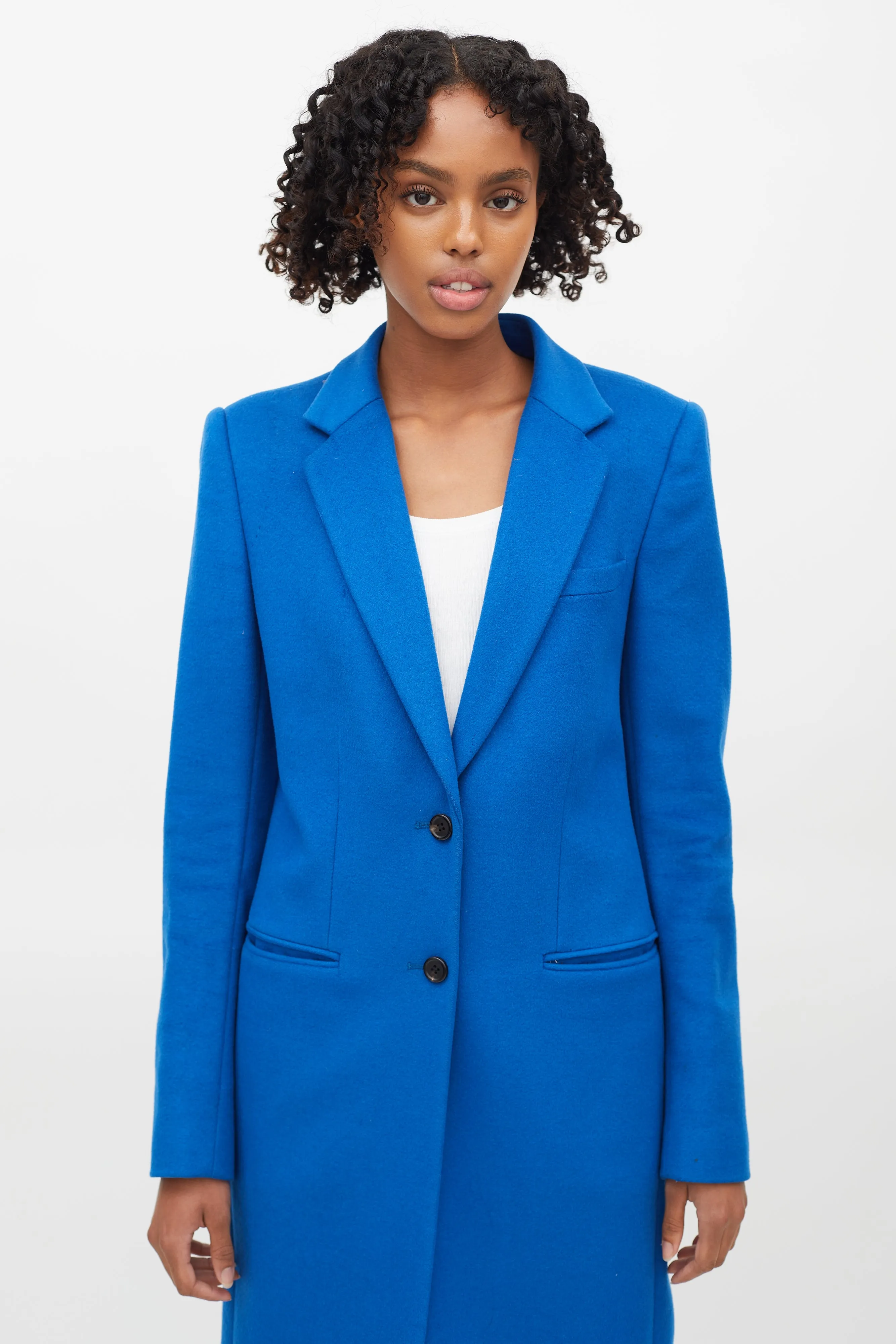 Electric Blue Wool & Cashmere Coat