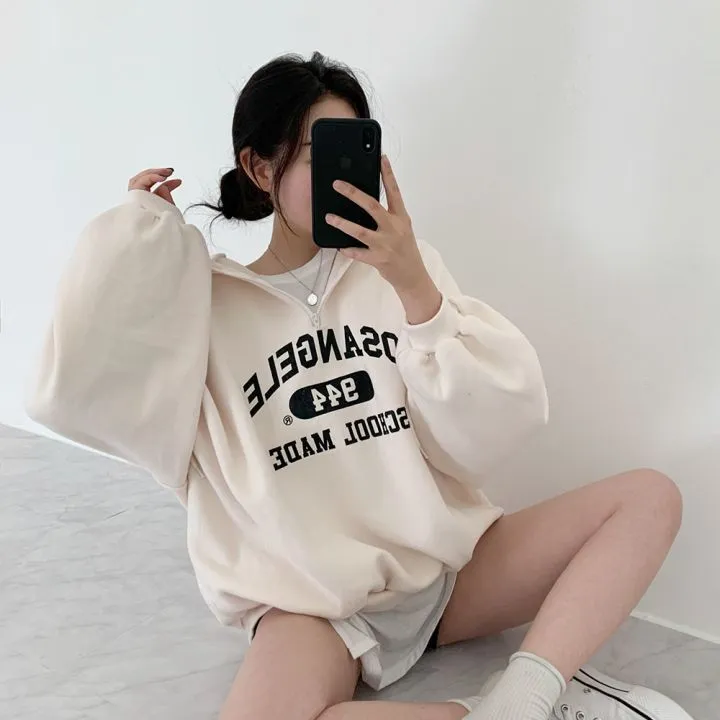 Fashionkova college outfits Zipper Sweater Women's Hooded Autumn New Women's Loose Autumn and Winter Thickened Fleece Jacket plus Size Top