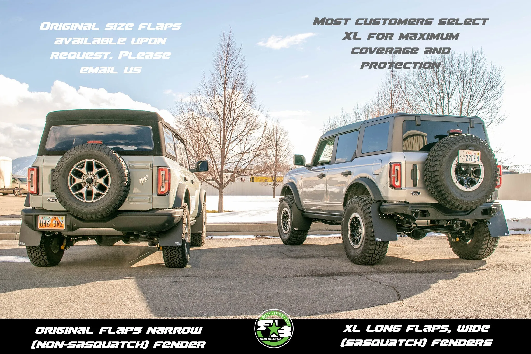 Ford Bronco 2021  Quick Release Mud Flaps - XL SIZE