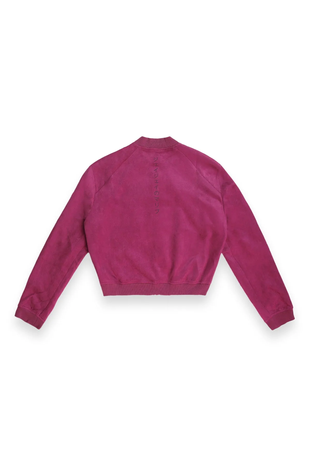 Get Him Back Suede Cropped Zip Jacket - Magenta