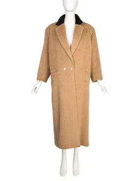 Gianni Versace Vintage 1980s Camel Color Alpaca Wool Coat