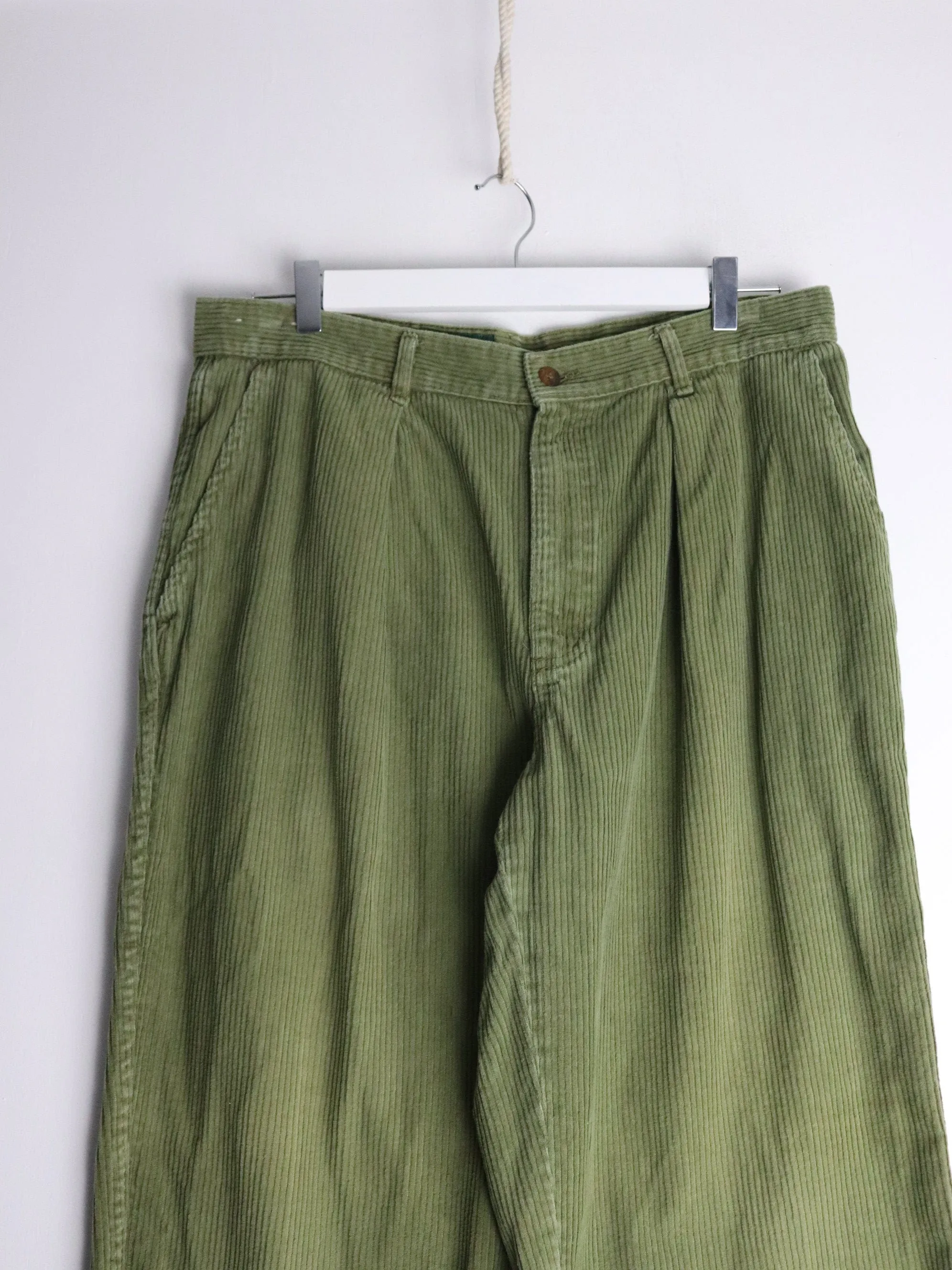 Gotta Be Cotton Pants Mens 34 x 32 Green Corduroy