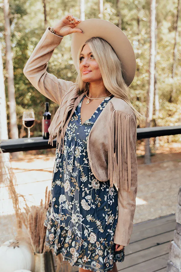 Grace And Bliss Faux Suede Fringe Jacket