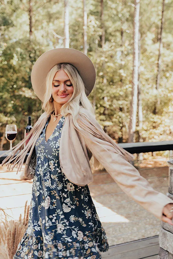 Grace And Bliss Faux Suede Fringe Jacket