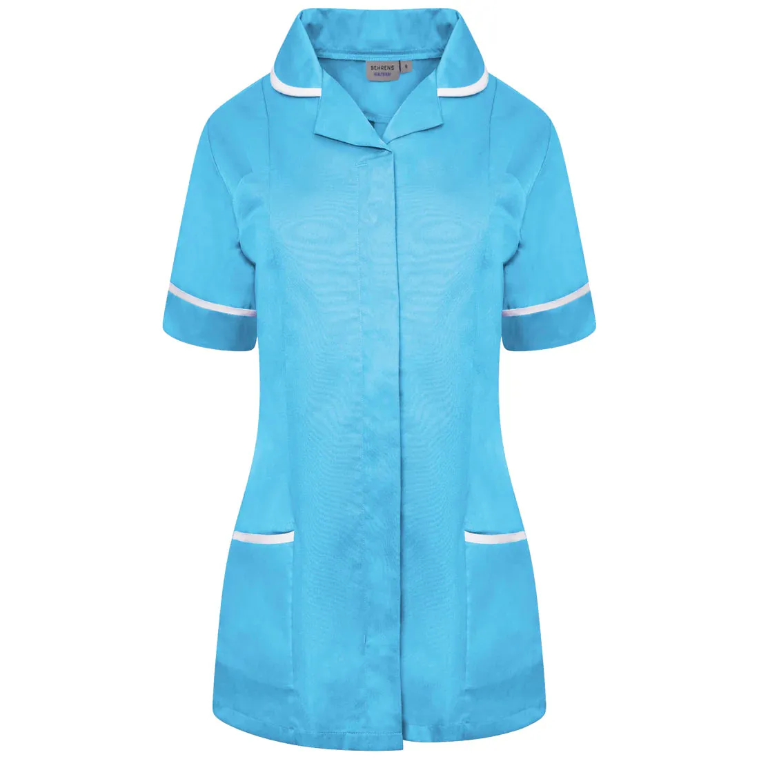 Honeybird/White Contrast Ladies Tunic with Round Collar - NCLTPS