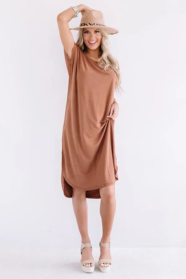 Huntington Beach Happy Hour Midi In Brown
