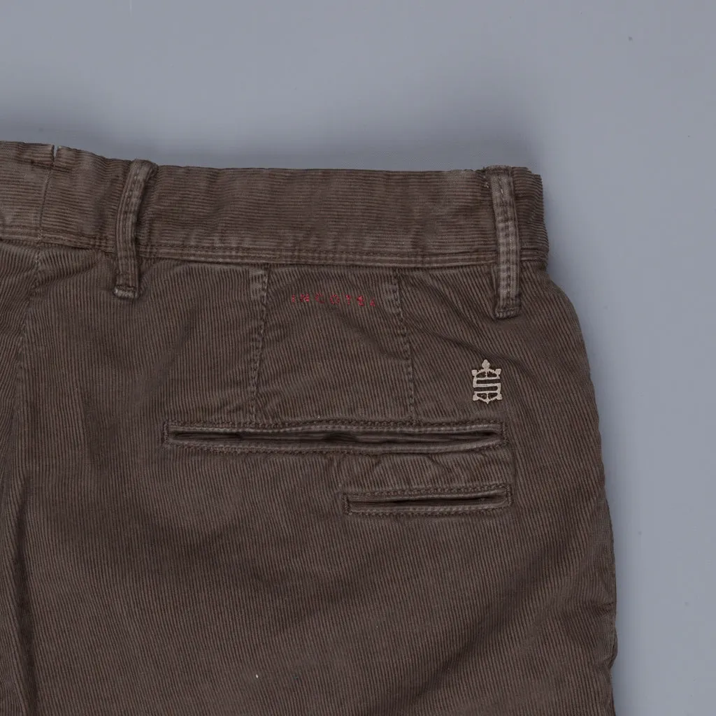 Incotex x Frans Boone model 103 Fine Corduroy Marrone Medio