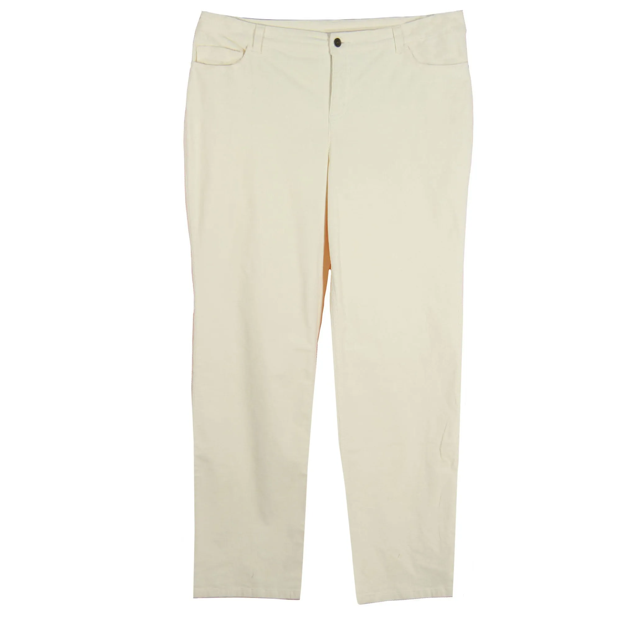 Jones New York White Tummy Slimming Straight Leg Corduroy Pants