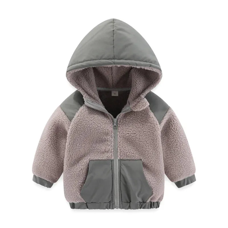 Jumping Meters 2-7T Winter Hood Baby Cartoon Zipper Boys Girls Jackets Coats Fahion Children's Outwear Fleece Coats Kids Clothes