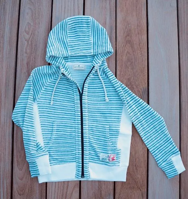 Kid's French Terry Indigo Striped Hoodie