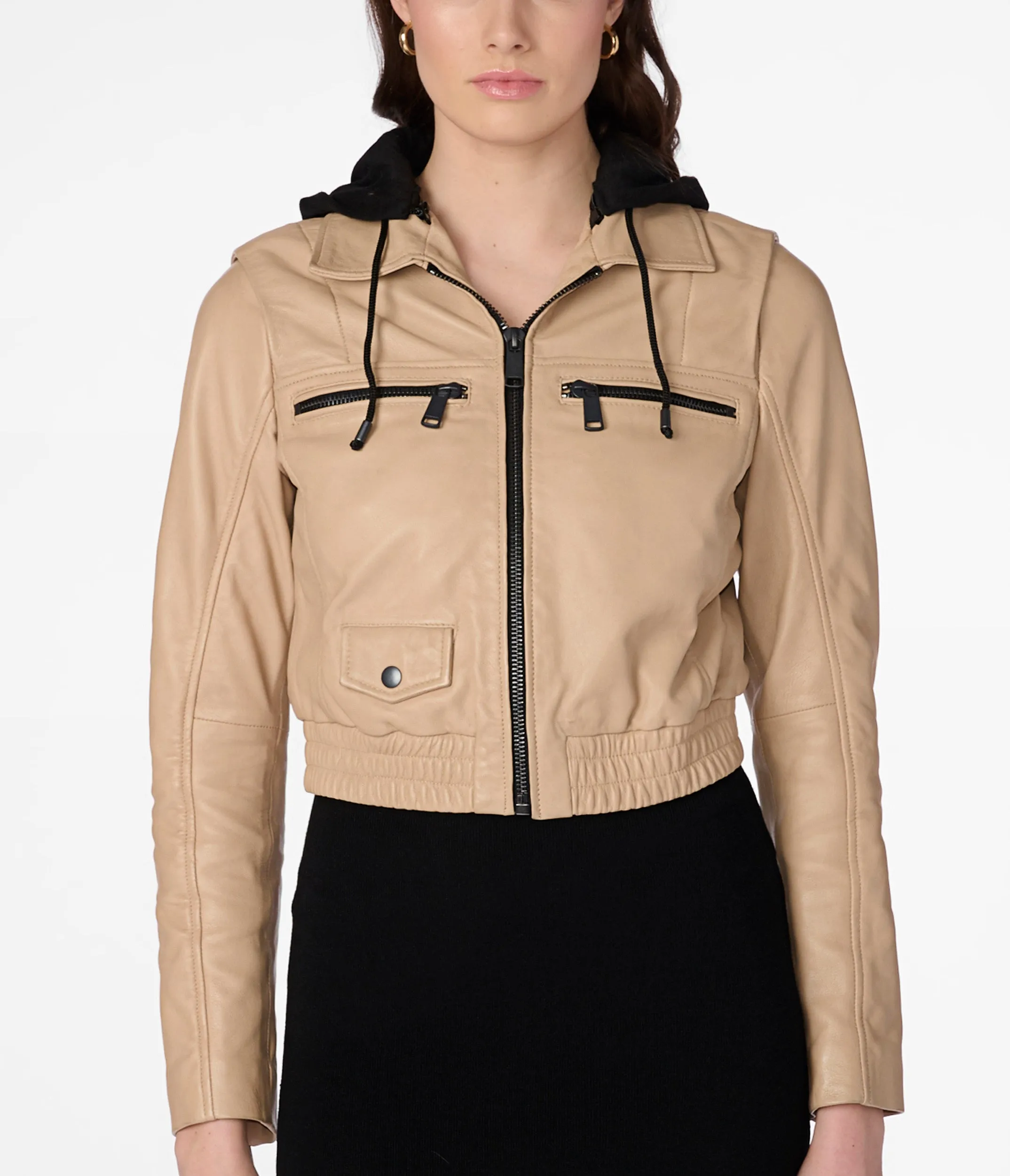 Kimberly Cropped Hooded Bomber Jacket