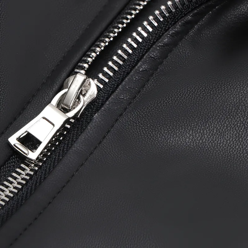 Ladies Biker Short PU Leather Thin Jacket / Rock Style Cropped Black Jacket with Belt