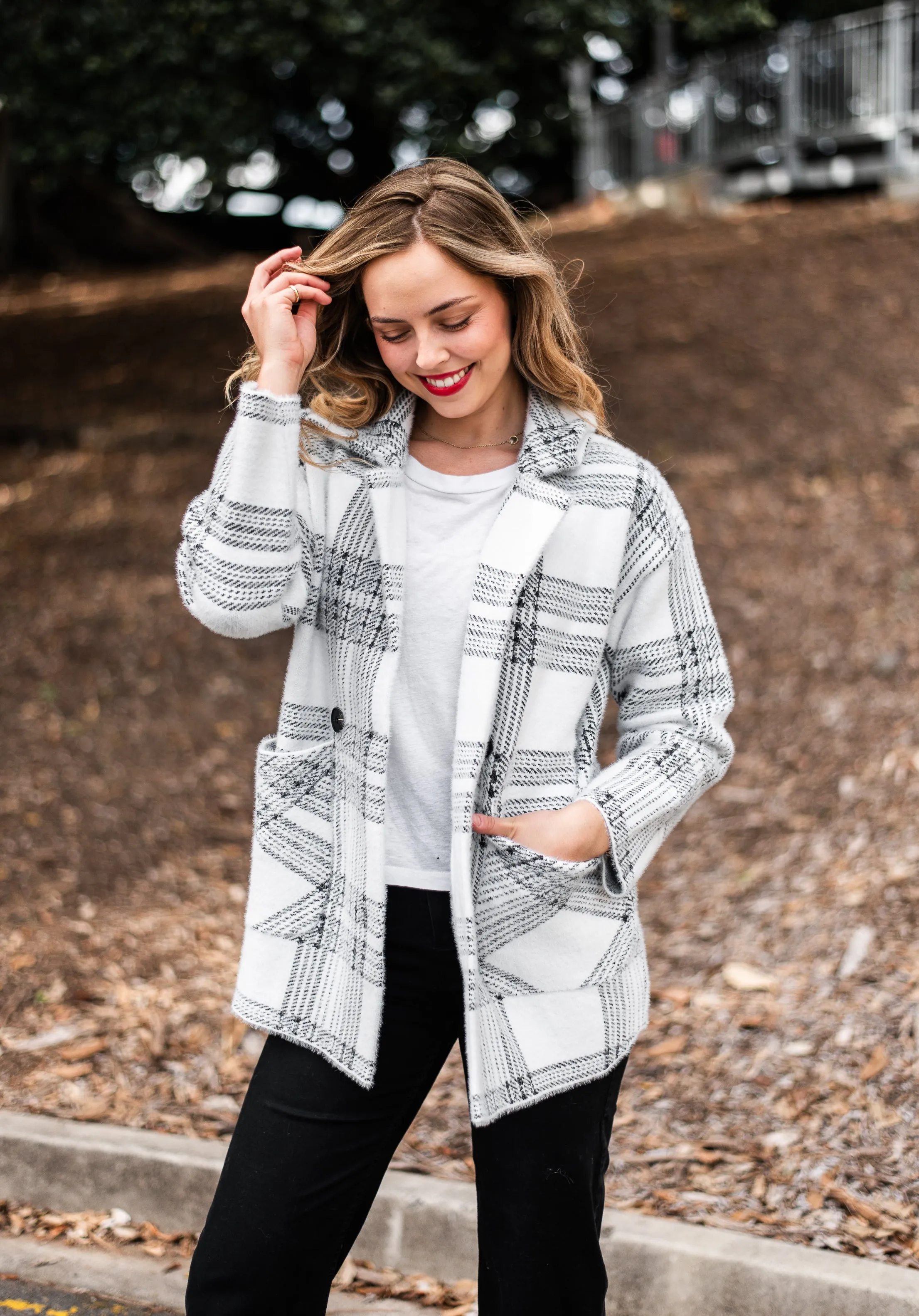 Lana Soft Coatigan | BLK-WHT