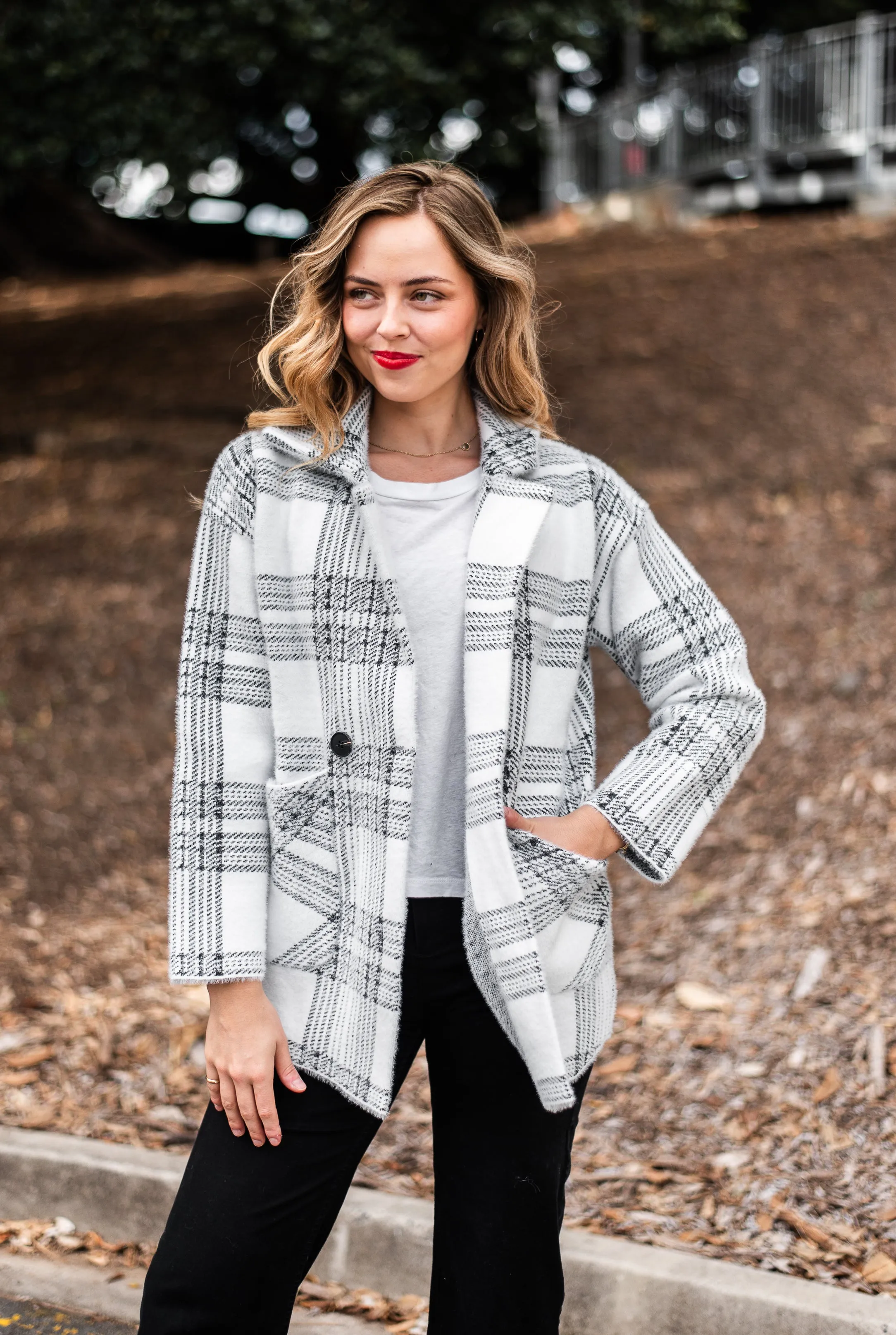 Lana Soft Coatigan | BLK-WHT