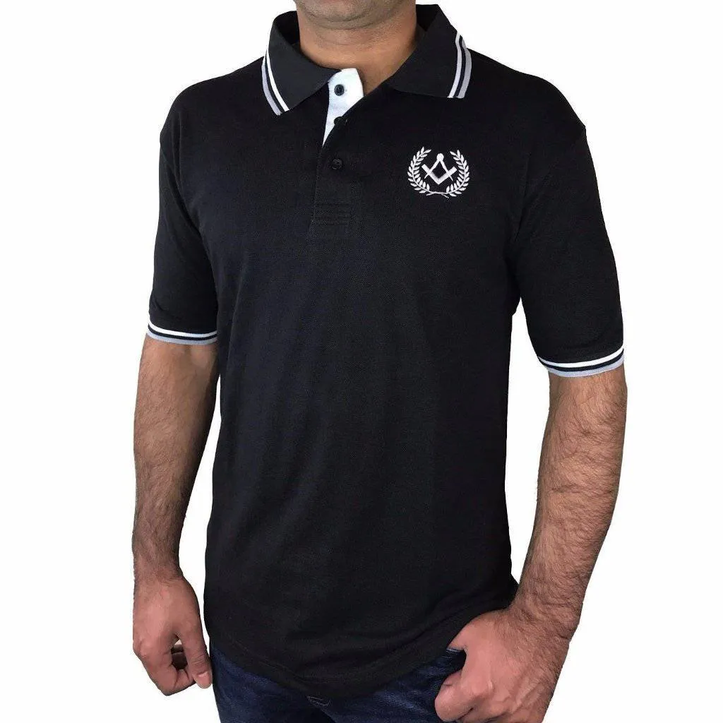 Master Mason Blue Lodge Polo Shirt - Black, Grey, Blue