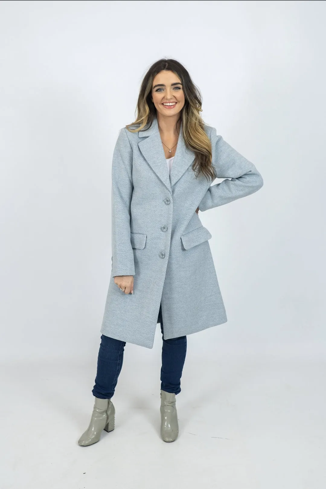 Md'M Blue Wool Coat
