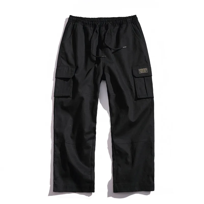 Multi Pocket Elastic Waist Hip Hop Casual Style Men Pants
