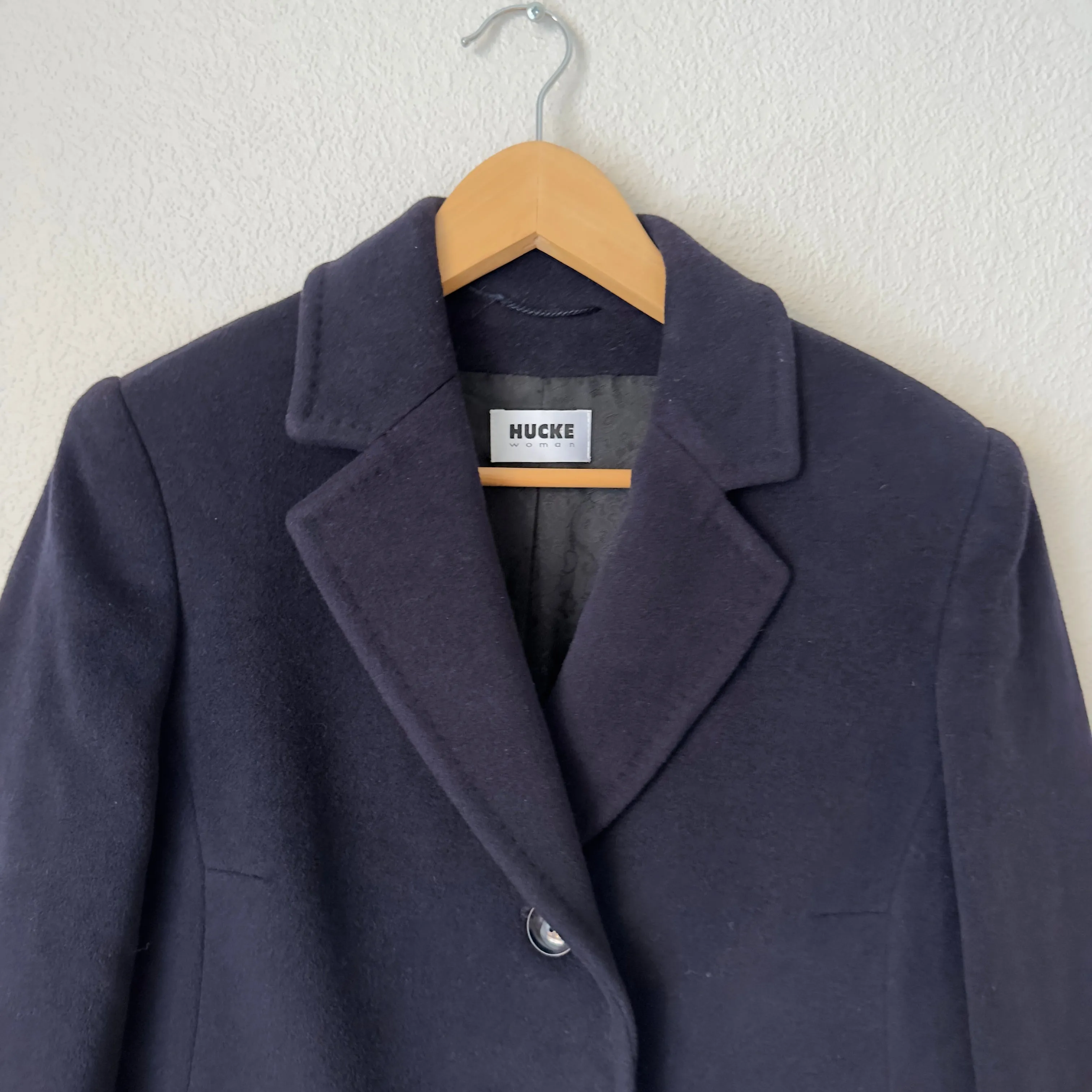 Navy Blue Angora Blend Coat - size EU38