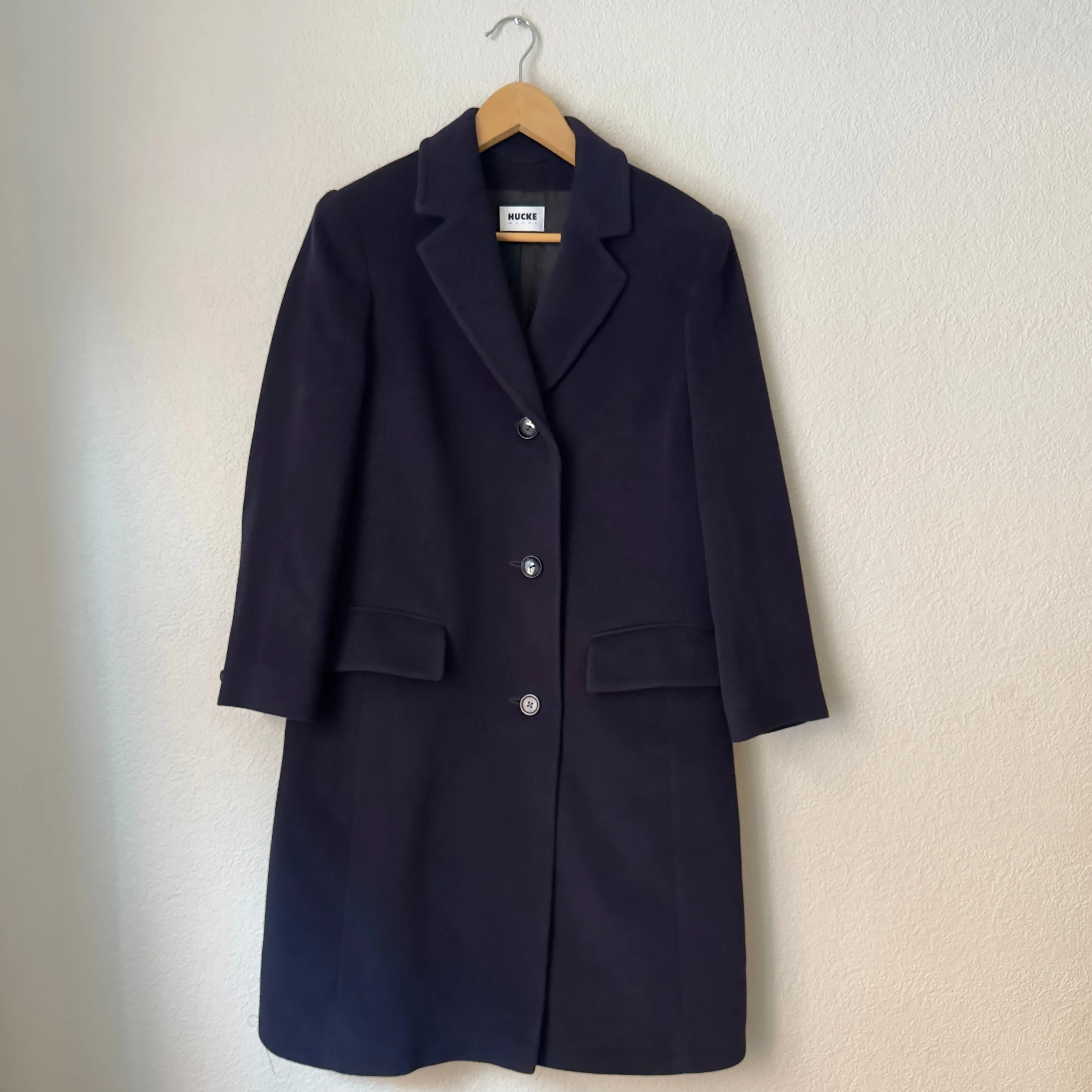 Navy Blue Angora Blend Coat - size EU38