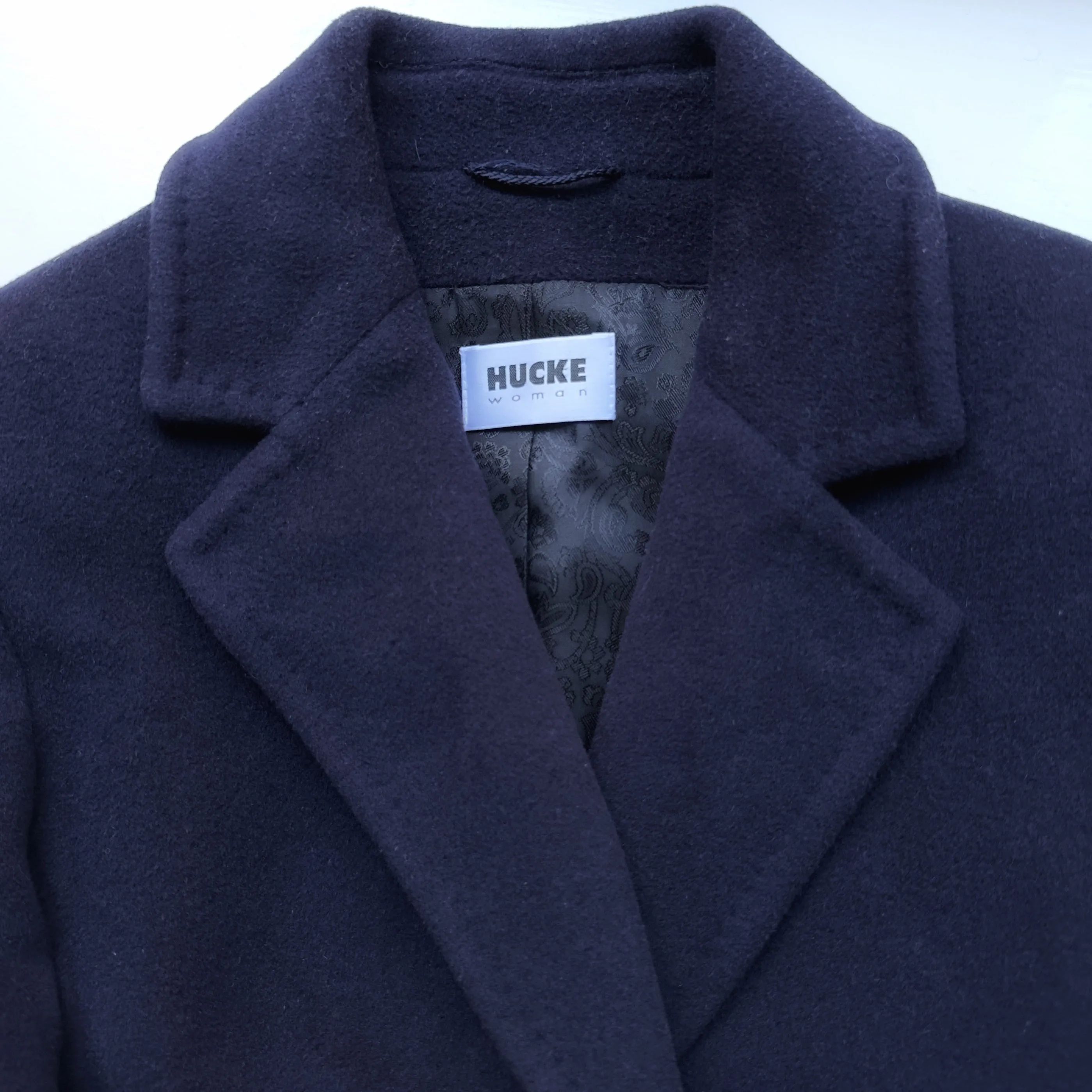 Navy Blue Angora Blend Coat - size EU38