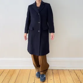Navy Blue Angora Blend Coat - size EU38
