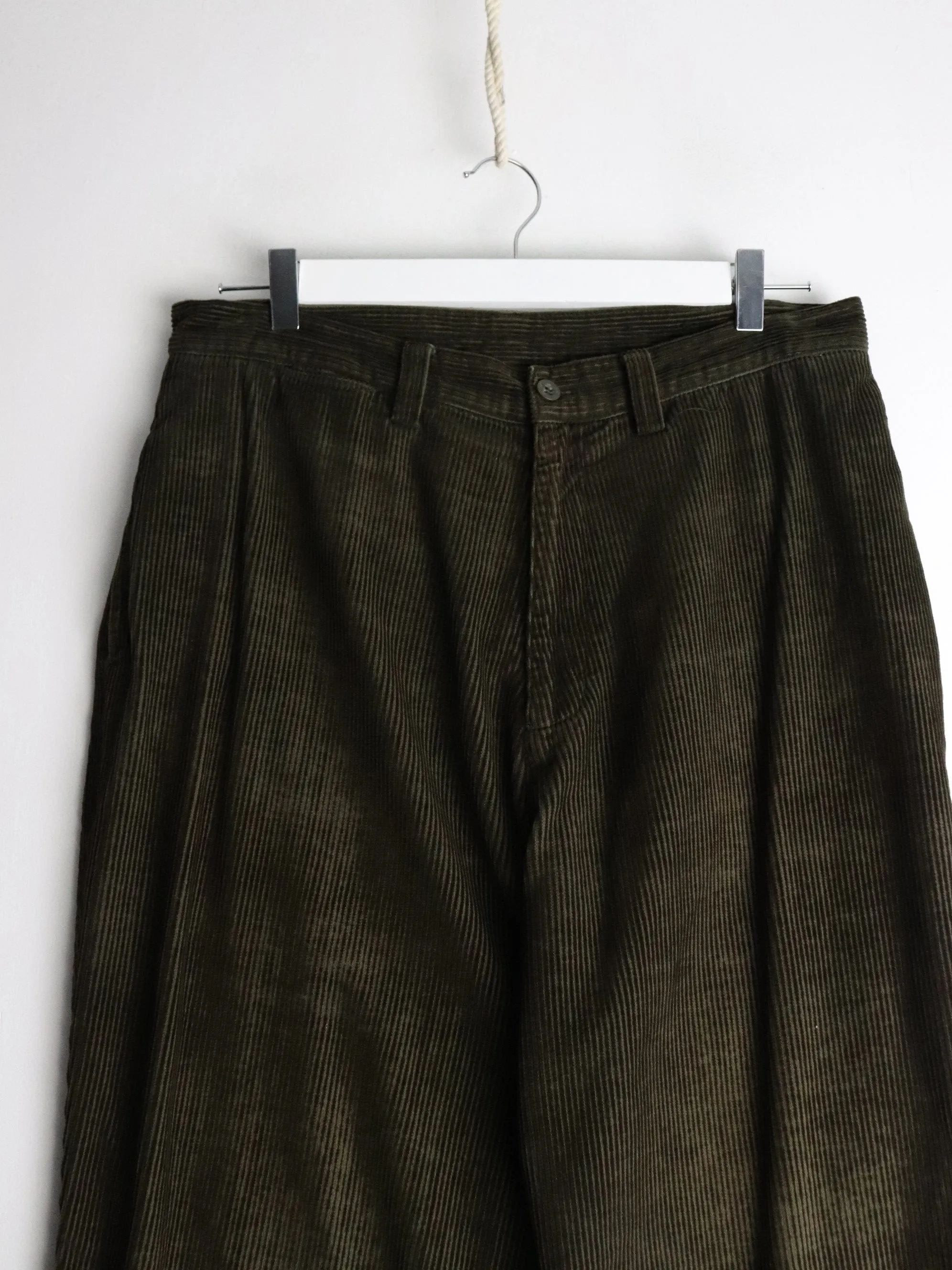 North Bay Pants Fits Mens 34 x 29 Green Corduroy