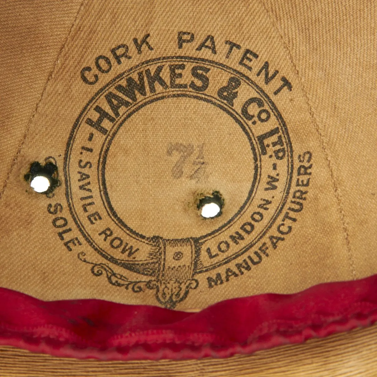 Original Pre-WWII British Officer Pith Helmet by Hawkes & Co Saville Row London